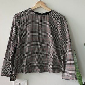 ZARA Black/White Plaid Blouse (S)